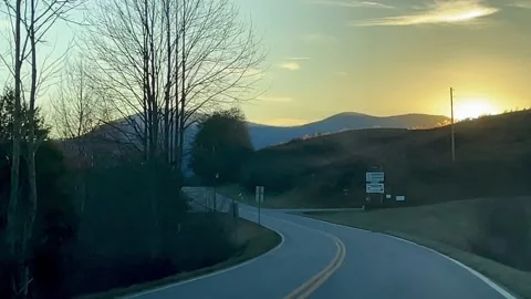  Mountain Road Timelapse At The winter Or Autumn Sunset Sunrise Time. Wild Natur Vídeos de archivo 229909388