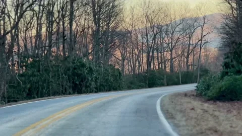  Mountain Road Timelapse At The winter Or Autumn Sunset Sunrise Time. Wild Natur Vídeos de archivo 229909480