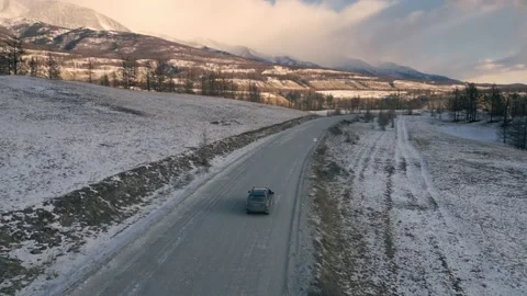 Mountain road trip Stock Footage 232398724