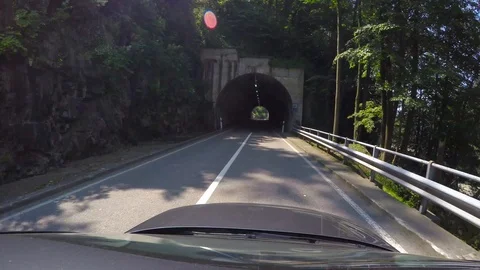 Mountain Road with Tunnel Stock Footage 111697810
