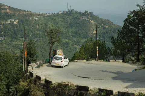 Mountain road turn Stock Photos
