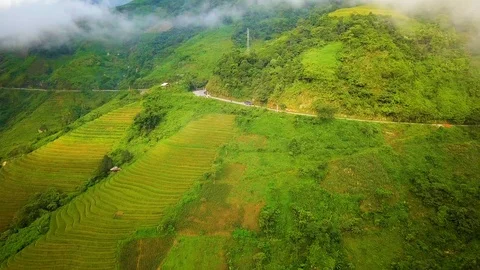 Mountain road in Vietnam Stock Footage 94615989