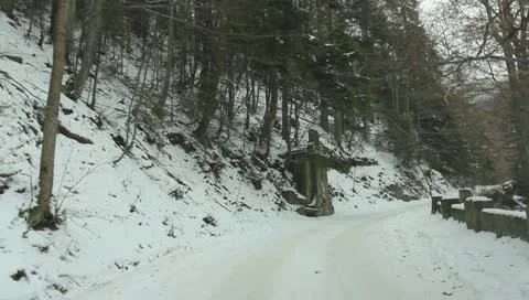 Mountain Road In Winter Stock Footage 10725168