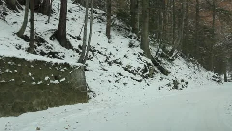 Mountain Road In Winter Stock Footage 10725230
