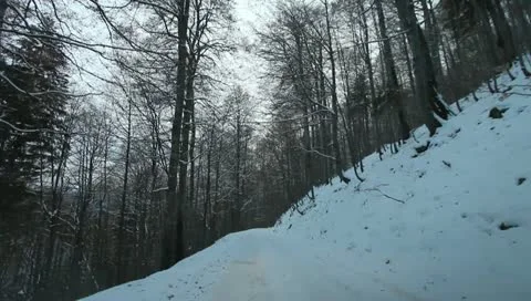Mountain Road In Winter Stock Footage 10725881
