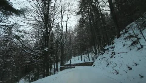 Mountain Road In Winter Stock Footage 10726115