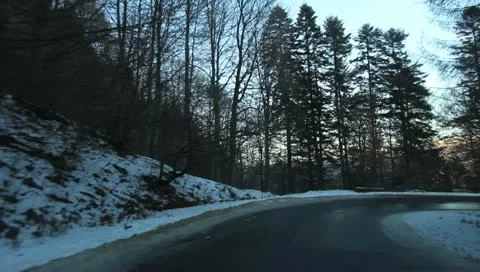 Mountain Road In Winter Stock Footage 10729438