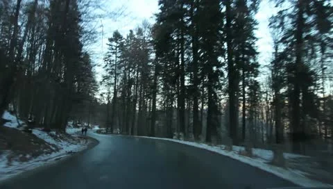 Mountain Road In Winter Stock Footage 10729590