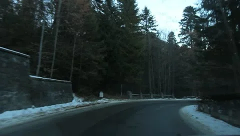 Mountain Road In Winter Stock Footage 10729759