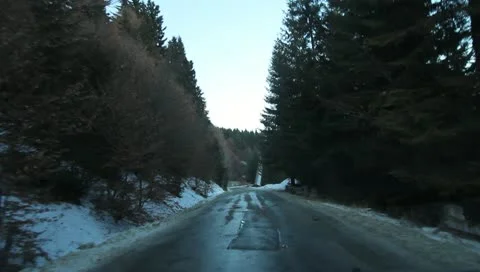 Mountain Road In Winter Stock Footage 10730335