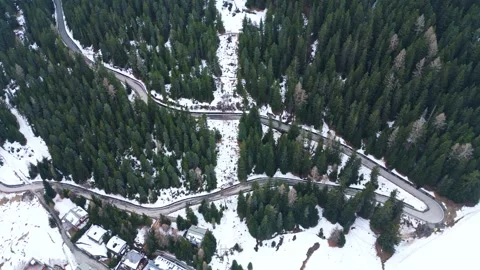 Mountain road in the winter Stock Footage 263191818