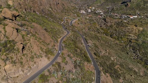 Mountain Roads White Car Driving Spain Stock Footage 100716290