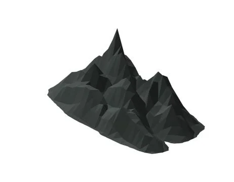 Mountain rock. Isolated on white background. 3d Vector illustration. Stock Illustration