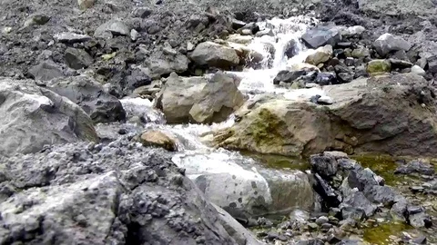 Mountain rocks. fast and clean waterfall Stock Footage 128700920