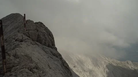 Mountain Rocks Via Ferrata Handheld 4K Stock Footage 67478677