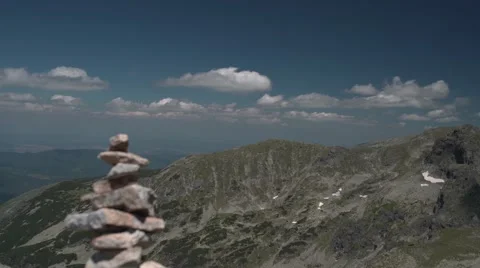 Mountain Rocks to Peaks Pan 4K Stock Footage 65290549