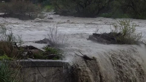 Mountain runoff and river flooding. Stock Footage 330897553