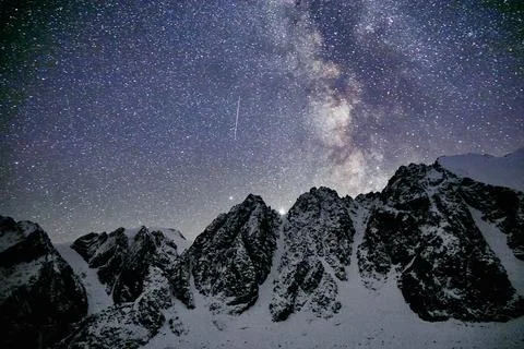 Mountain scene at night Stock Photos