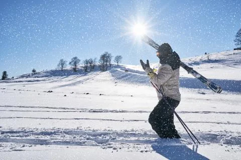 Mountain scene ski Stock Photos