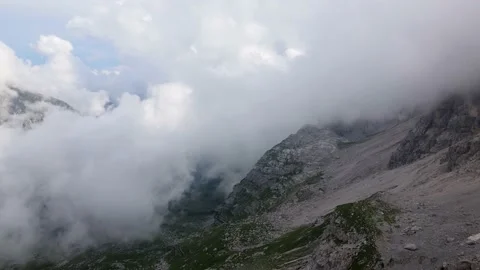 Mountain scenery with clouds in the Brenta Dolomites Stock Footage 224542081