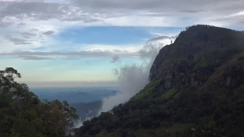 Mountain scenery, clouds moving over Ella Rock Sri Lanka v1 Stock Footage 73423974
