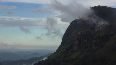 Mountain scenery, clouds moving over Ella Rock Sri Lanka v2 Stock Footage 73423983