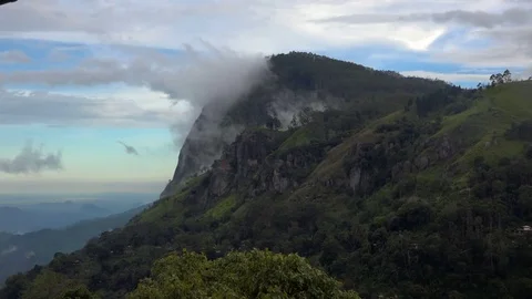 Mountain scenery, clouds moving over Ella Rock Sri Lanka v3 Stock Footage 73424045