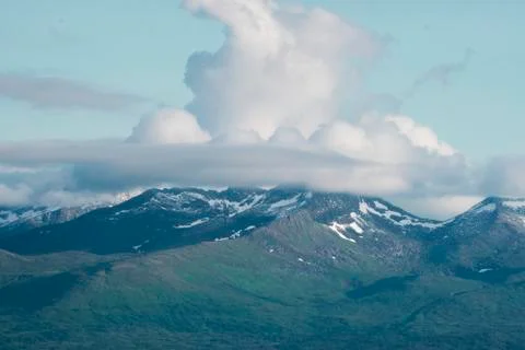 Mountain scenery with dramatic clouds Stock Photos