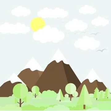 Mountain scenery Stock Illustration