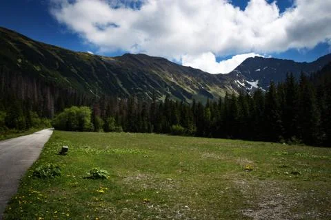 Mountain scenery with a peak Stock Photos