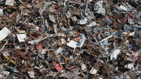 Mountain of scrap metal Stock Footage 206525106