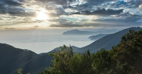 Mountain on the sea Stock Photos