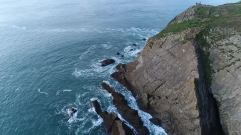 Mountain sea waves nature Stock Footage 273210791