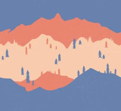 Mountain seamless pattern. Endless illustration. Stock Illustration