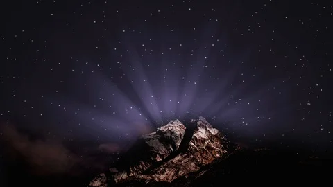 Mountain see galaxy Stock Footage 112769154