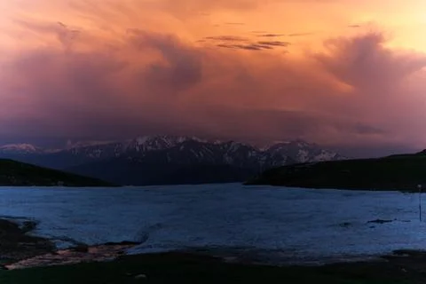 Mountain Serenity at Dusk Stock Photos