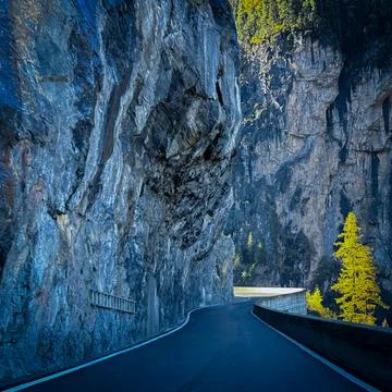 Mountain serpentine road on the cliffs Stock Photos