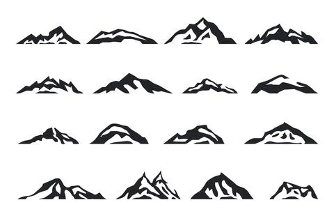 Mountain set logo Stock Illustration
