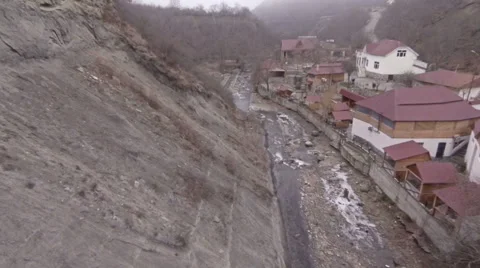 Mountain settlement aerial view/ Stock Footage 50878223