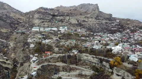 Mountain settlement in Caucasus region Stock Footage 195201054
