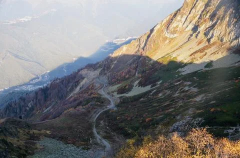 Mountain shadow Stock Photos