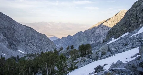 Mountain Shadow Sliding up Valley Stock Footage 79571912