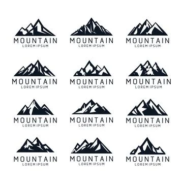 Mountain Shape Icon Logo Template Stock Illustration