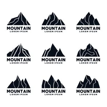 Mountain Shape Icon Vector Set Stock Illustration
