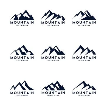 Mountain Shape Logo Design Set Stock Illustration