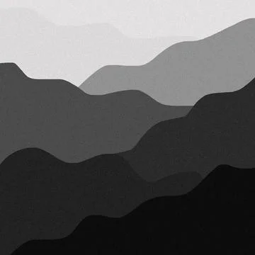 Mountain shape ridges in the fog panoramic 写真素材