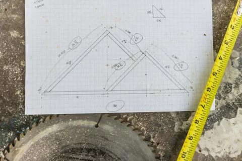 Mountain shelf blueprint Stock Photos