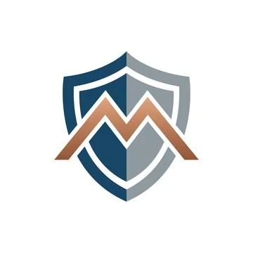 Mountain Shield Construction Corporate Logo Mark Stock Illustration