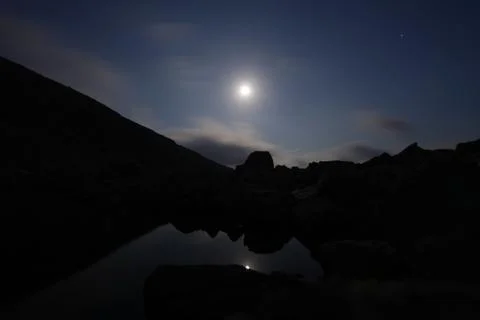 Mountain shooting Moon Stock Photos
