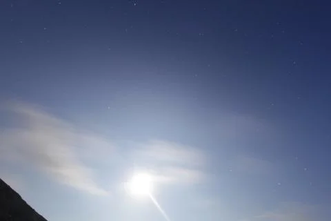 Mountain shooting moon Stock Photos